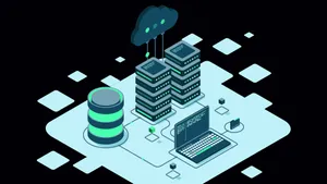 Isometric Data Center Illustration Wallpaper