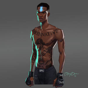 Israel Adesanya Cartoon Art Wallpaper