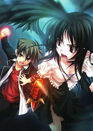 Issei_and_ Rias_ Anime_ Action_ Pose Wallpaper