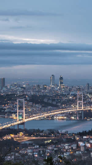 Istanbul Bosphorus Bridge Night View Wallpaper