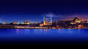 Istanbul Skylineat Night Wallpaper