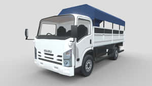 Isuzu Elf White Truck3 D Model Wallpaper