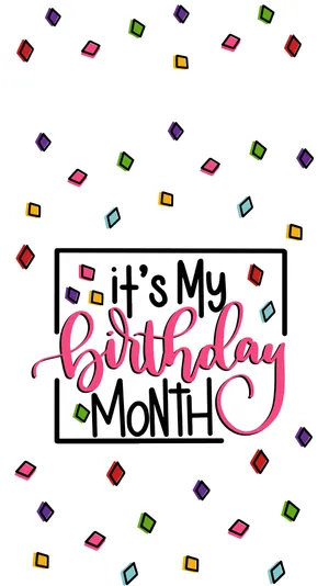 It Is My Birthday Month Cartoon Confetti Wallpaper