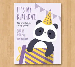 It's My Birthday Panda Invitation Wallpaper