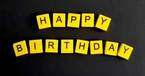 It's My Birthday Yellow Tiles Wallpaper