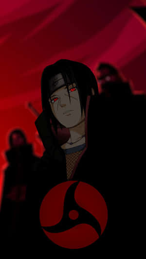 Itachi Mangekyou Sharingan Glowing Eyes Red Sky Wallpaper