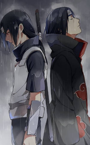 Itachi Rain Akatsuki Phone Art Wallpaper