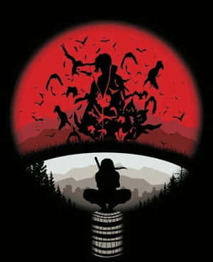 Itachi Silhouette Red Moon Wallpaper