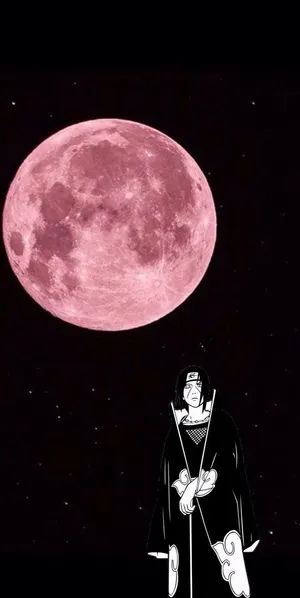 Itachi Uchiha Pink Moon Wallpaper