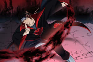 Itachi Uchiha Red Moon Battle Stance Wallpaper
