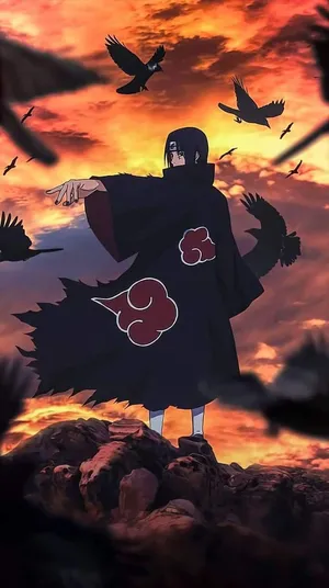 Itachi Uchiha Sunset Silhouette Wallpaper