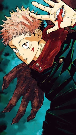 Itadori And Sukuna's Hand Jujutsu Kaisen Iphone Wallpaper