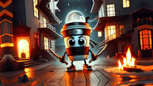 Italian Brainrot Inspired Robot Wallpaper