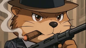 Italian Brainrot Mafia Otter Wallpaper