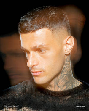 Italian Football Talent Gianluca Scamacca In Close-up Wallpaper