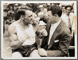 Italian Professional Boxer Primo Carnera With Jack Dempsey Wallpaper