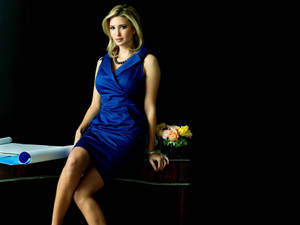 Ivanka Trump Looking Graceful In A Blue Dress Wallpaper