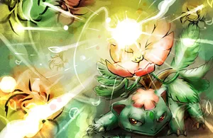 Ivysaur Evolved Into Venusaur Wallpaper