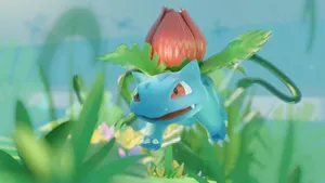 Ivysaur Floating In The Air Wallpaper