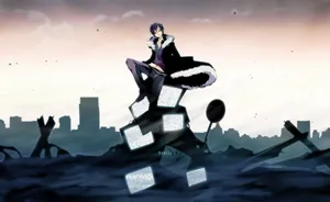 Izaya Orihara Contemplating In The City Wallpaper