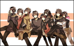 Izaya Orihara Smirking Against City Backdrop Wallpaper