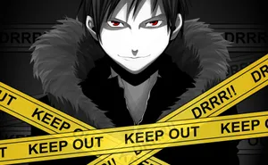 Izaya Orihara Smirking In The City At Night Wallpaper