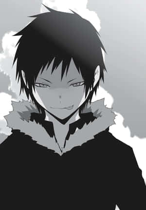 Izaya Orihara Smirking In The City At Night Wallpaper