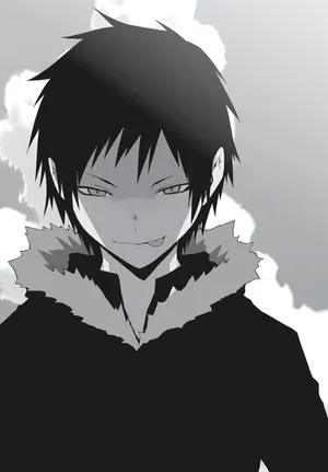 Izaya Orihara Smirking In The City At Night Wallpaper
