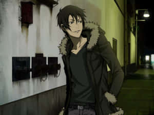 Izaya Orihara Smirking In The City Wallpaper