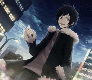 Izaya Orihara Smirking In The City Wallpaper