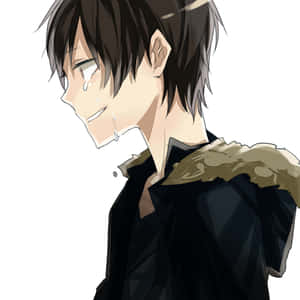 Izaya Orihara Smirking In Urban Surroundings Wallpaper