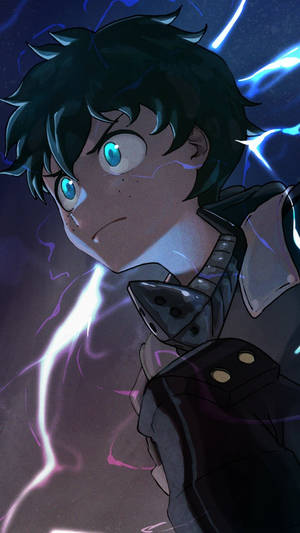 Izuku Midoriya 4k Blue Sparks Wallpaper