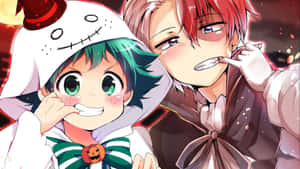 Izuku Midoriya And Shoto Todoroki My Hero Academia Halloween Wallpaper