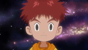 Izzy Izumi Astonished Against Cosmos Wallpaper