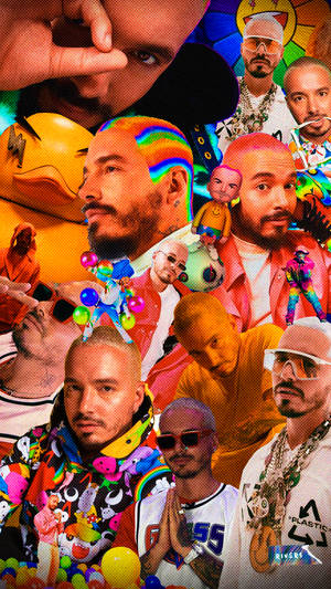 J Balvin Collage Wallpaper