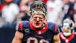 J.j. Watt Is Ready To Tackle His Nfl Career Wallpaper