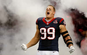 J.j. Watt, Wide Receiver For The Houston Texans Wallpaper