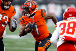 Ja Marr Chase Cincinnati Bengals Action Wallpaper