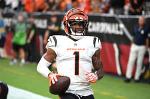 Ja Marr Chase Cincinnati Bengals Action Shot Wallpaper