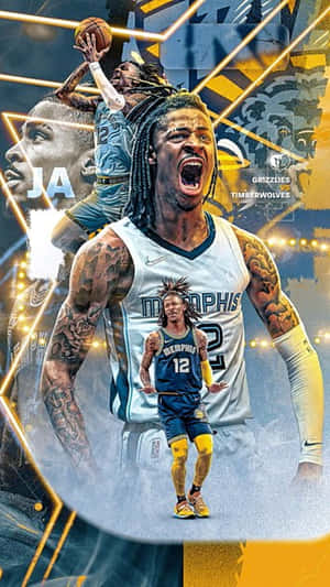 Ja Morant Basketball Artwork Wallpaper