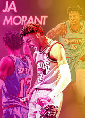 Ja Morant Basketball Collage Wallpaper