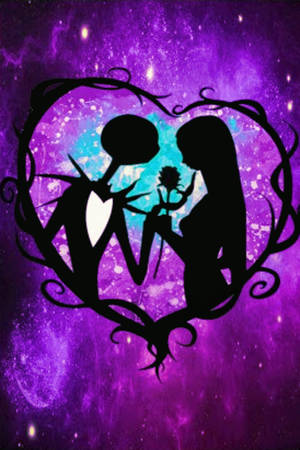 Jack And Sally Purple Art Wallpaper