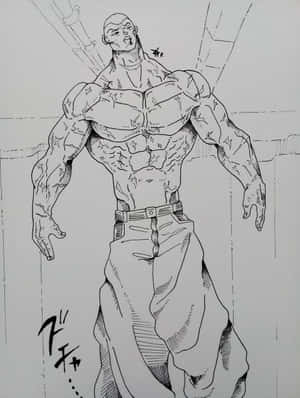 Jack Hanma Showcasing His Muscle Power Wallpaper