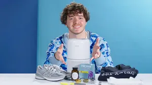 Jack Harlow On Blue Wallpaper