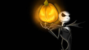 Jack Skellington And Halloween Pumpkin Wallpaper