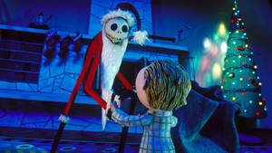 Jack Skellington As Santa Claus Wallpaper