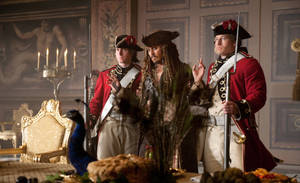 Jack Sparrow And Royal Guards Wallpaper