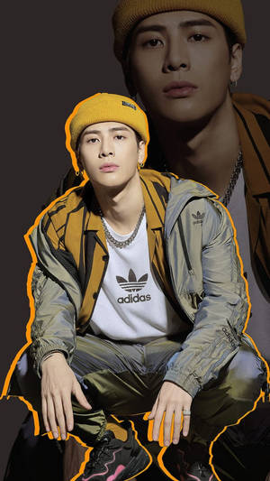 Jackson Wang Yellow Outline Wallpaper