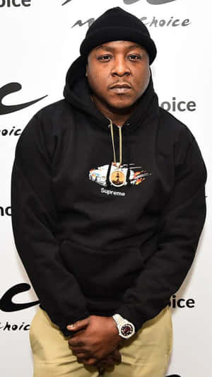 Jadakiss Black Hoodie Event Appearance Wallpaper