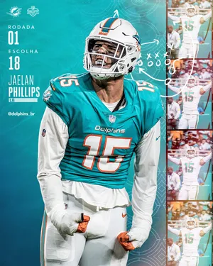 Jaelan Phillips Miami Dolphins Promotional Artwork Wallpaper